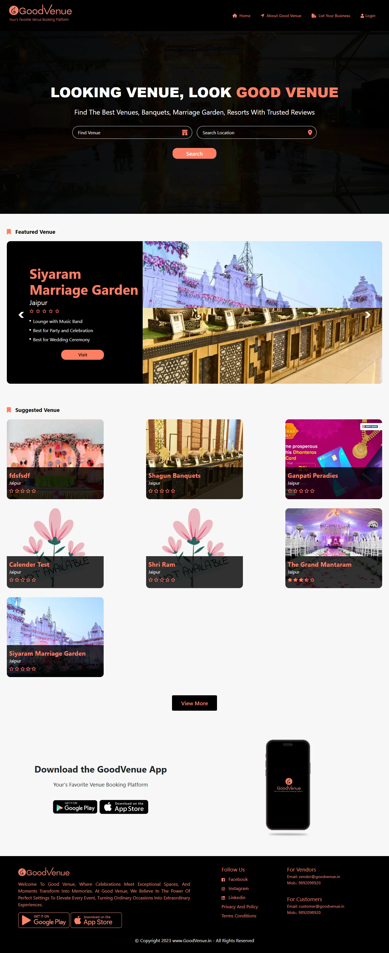 GoodVenue - Venue Booking Platform